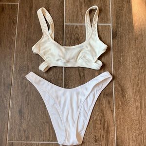 Forever 21 White Cutout Swimsuit Size Small